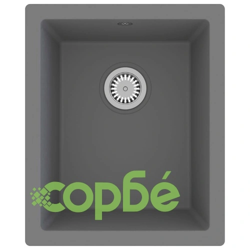 Кухненска мивка с преливник, сива, гранит ➤ топ цена ➤ sorbe.bg