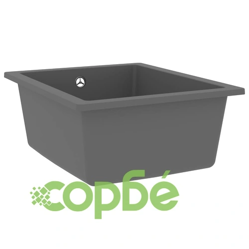 Кухненска мивка с преливник, сива, гранит ➤ топ цена ➤ sorbe.bg