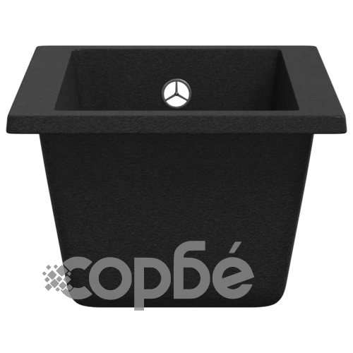 Кухненска мивка с преливник, черна, гранит ➤ топ цена ➤ sorbe.bg