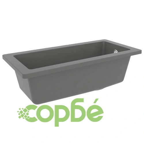 Кухненска мивка с преливник, сива, гранит ➤ топ цена ➤ sorbe.bg