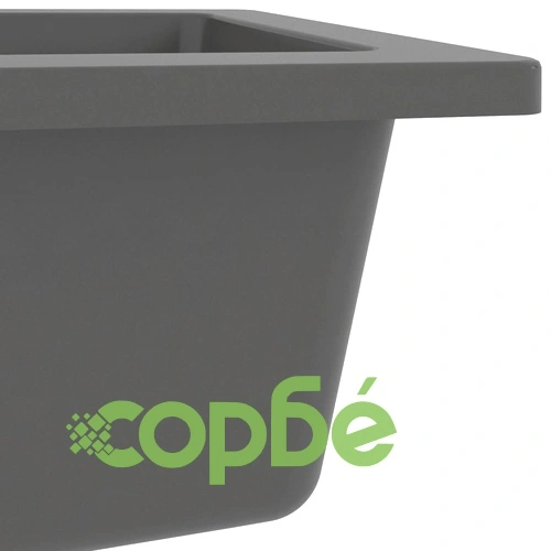 Кухненска мивка с преливник, сива, гранит ➤ топ цена ➤ sorbe.bg