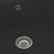 Кухненска мивка с преливник, двойно корито, черна, гранит