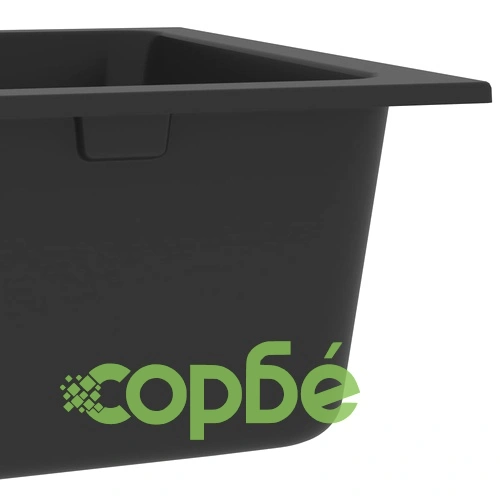 Кухненска мивка с преливник, двойно корито, черна, гранит ➤ топ цена ➤ sorbe.bg