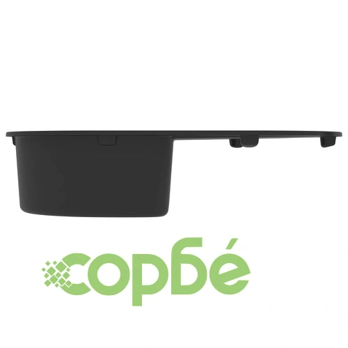 Кухненска мивка с преливник, овал, черна, гранит ➤ топ цена ➤ sorbe.bg