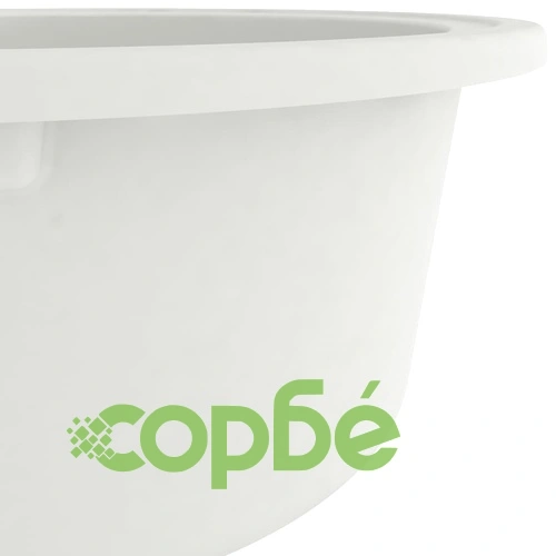 Кухненска мивка с двойно корито, овална, бяла, гранит ➤ топ цена ➤ sorbe.bg