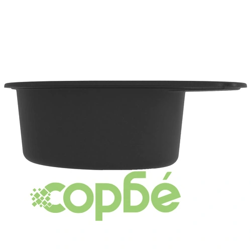 Кухненска мивка с преливник, овал, черна, гранит ➤ топ цена ➤ sorbe.bg