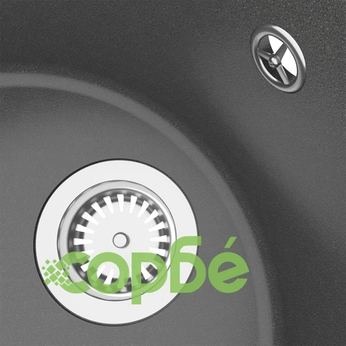 Кухненска мивка с преливник, овал, сива, гранит ➤ топ цена ➤ sorbe.bg