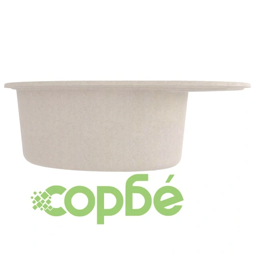 Кухненска мивка с преливник, овал, бежова, гранит ➤ топ цена ➤ sorbe.bg