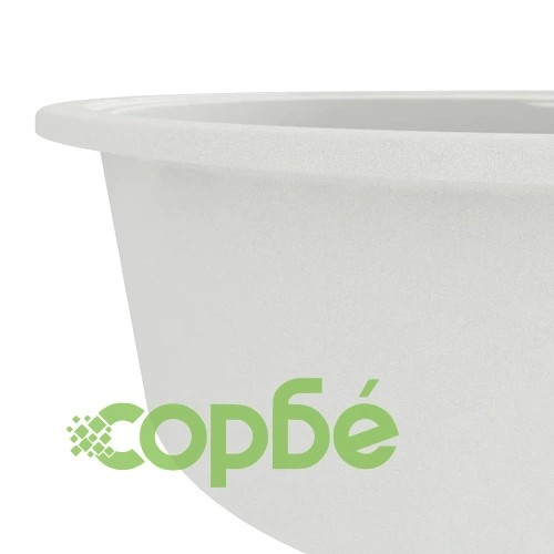 Кухненска мивка с преливник, овал, бяла, гранит ➤ топ цена ➤ sorbe.bg