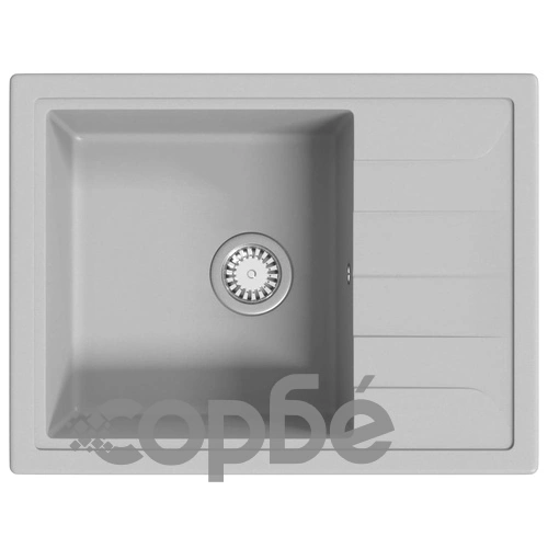 Кухненска мивка с преливник, овал, сива, гранит ➤ топ цена ➤ sorbe.bg