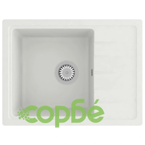 Кухненска мивка с преливник, овал, бяла, гранит ➤ топ цена ➤ sorbe.bg