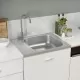 Кухненска мивка със сифон, сребриста, 500x600x155 мм, инокс