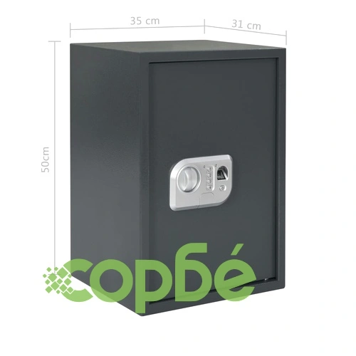 Цифров сейф с пръстов отпечатък, тъмносив, 35x31x50 см ➤ топ цена ➤ sorbe.bg
