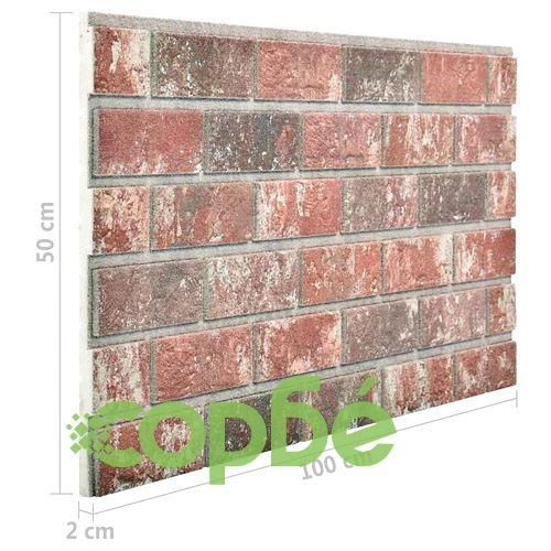 3D стенни панели с дизайн на тъмнокафяви и сиви тухли 10 бр EPS ➤ топ цена ➤ sorbe.bg