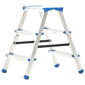 Алуминиева двойна сгъваема стълба, 3 стъпала, 67 см