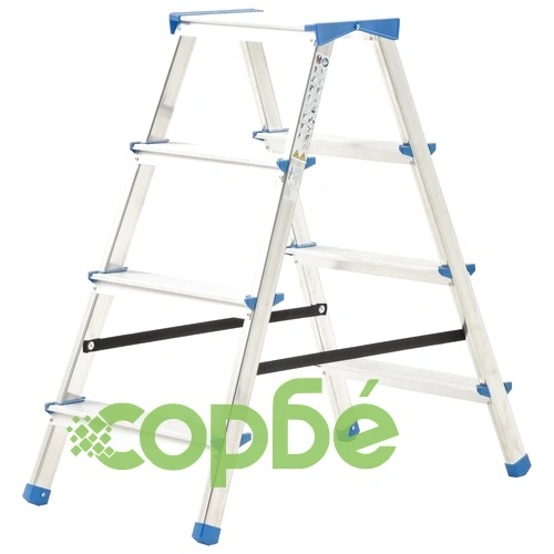Алуминиева двойна сгъваема стълба, 4 стъпала, 90 см ➤ топ цена ➤ sorbe.bg
