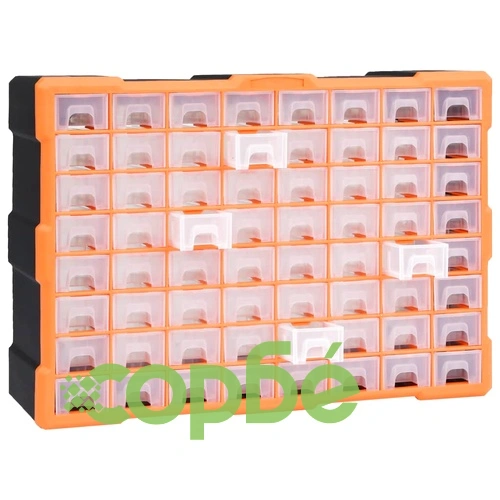 Шкаф органайзер с 64 чекмеджета, 52x16x37,5 см ➤ топ цена ➤ sorbe.bg