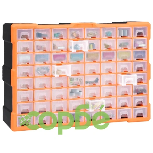 Шкаф органайзер с 64 чекмеджета, 52x16x37,5 см ➤ топ цена ➤ sorbe.bg