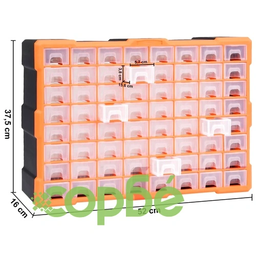 Шкаф органайзер с 64 чекмеджета, 52x16x37,5 см ➤ топ цена ➤ sorbe.bg