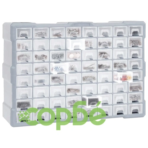 Шкаф органайзер с 64 чекмеджета, 52x16x37,5 см ➤ топ цена ➤ sorbe.bg