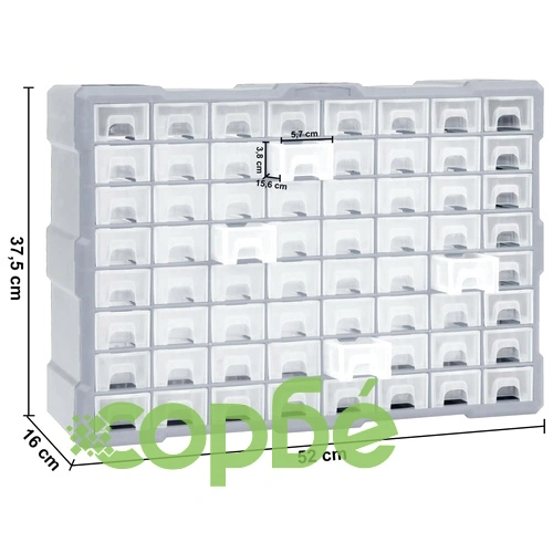 Шкаф органайзер с 64 чекмеджета, 52x16x37,5 см ➤ топ цена ➤ sorbe.bg