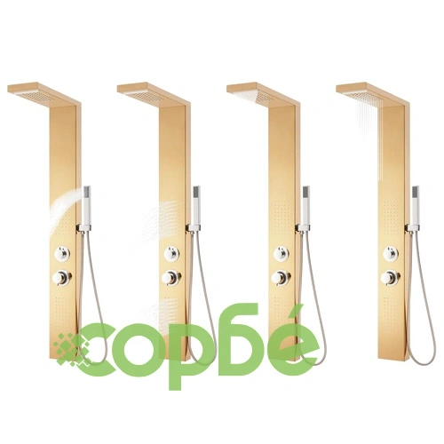 Душ панел система, неръждаема стомана 201, златиста ➤ топ цена ➤ sorbe.bg