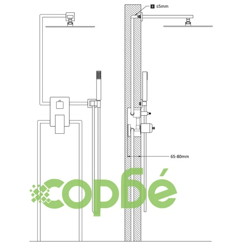 Душ система, неръждаема стомана 201, златиста ➤ топ цена ➤ sorbe.bg