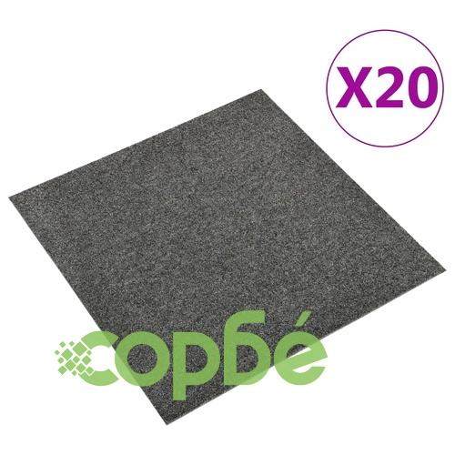 Килимни плочки за под, 20 бр, 5 м², 50x50 см, антрацит ➤ топ цена ➤ sorbe.bg