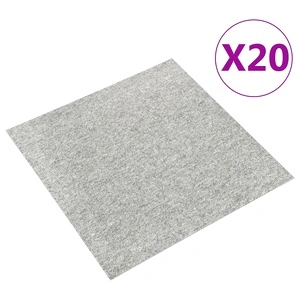 Килимни плочки за под, 20 бр, 5 м², 50x50 см, светлосиви