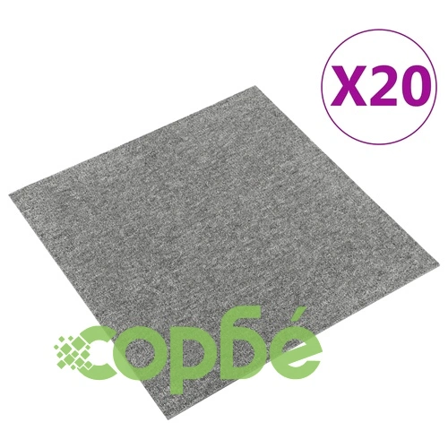 Килимни плочки за под, 20 бр, 5 м², 50x50 см, сиви ➤ топ цена ➤ sorbe.bg