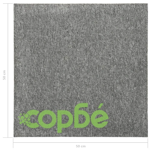 Килимни плочки за под, 20 бр, 5 м², 50x50 см, сиви ➤ топ цена ➤ sorbe.bg