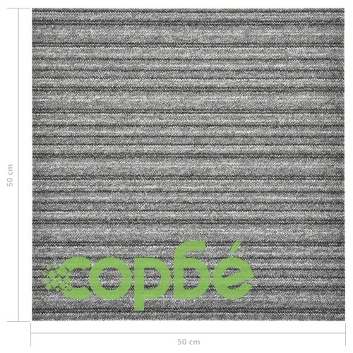 Килимни плочки за под, 20 бр, 5 м², 50x50 см, сиви ивици ➤ топ цена ➤ sorbe.bg