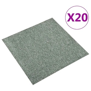 Килимни плочки за под, 20 бр, 5 м², 50x50 см, зелени