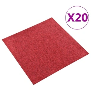 Килимни плочки за под, 20 бр, 5 м², 50x50 см, червени