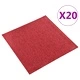 Килимни плочки за под, 20 бр, 5 м², 50x50 см, червени