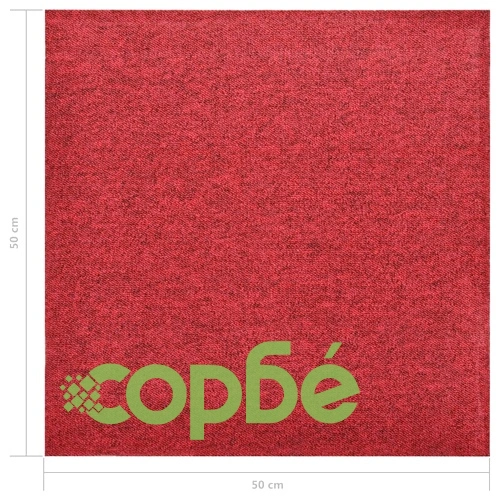 Килимни плочки за под, 20 бр, 5 м², 50x50 см, червени ➤ топ цена ➤ sorbe.bg