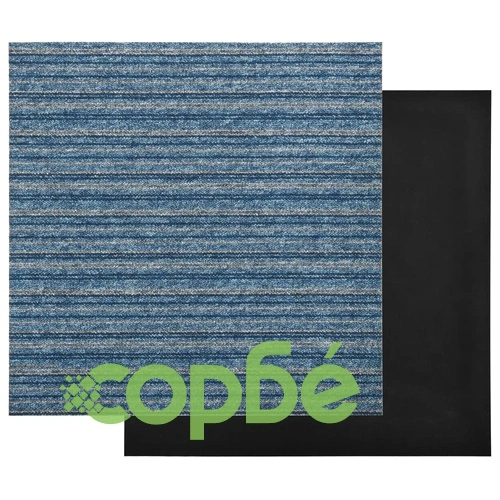 Килимни плочки за под, 20 бр, 5 м², 50x50 см, сини ивици ➤ топ цена ➤ sorbe.bg