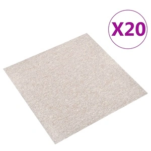 Килимни плочки за под, 20 бр, 5 м², 50x50 см, светлобежови