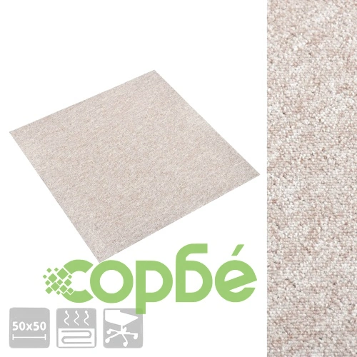 Килимни плочки за под, 20 бр, 5 м², 50x50 см, светлобежови ➤ топ цена ➤ sorbe.bg