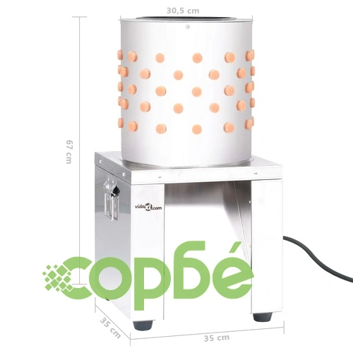 Машина за скубане на пилета, инокс, 119 пръсти, 150 W ➤ топ цена ➤ sorbe.bg