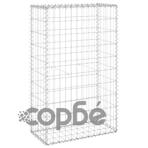 Габионна стена с капаци, поцинкована стомана, 60x30x100 см ➤ топ цена ➤ sorbe.bg