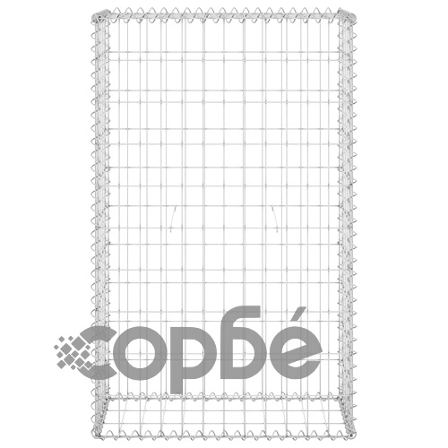 Габионна стена с капаци, поцинкована стомана, 60x30x100 см ➤ топ цена ➤ sorbe.bg