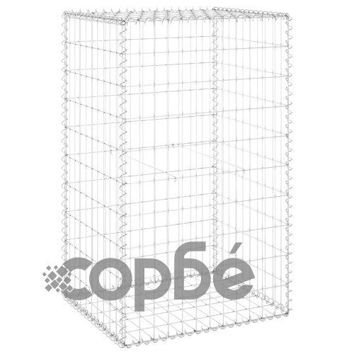 Габионна стена с капаци, поцинкована стомана, 60x50x100 см ➤ топ цена ➤ sorbe.bg