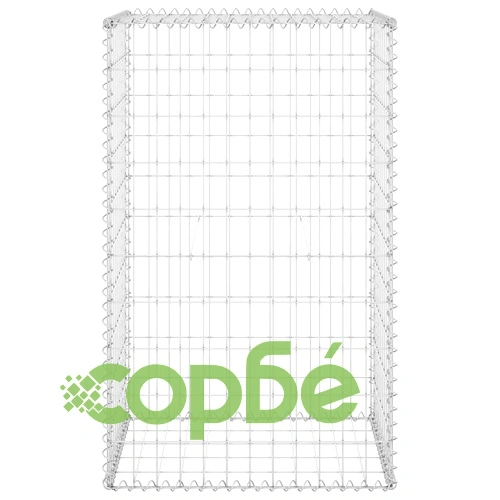 Габионна стена с капаци, поцинкована стомана, 60x50x100 см ➤ топ цена ➤ sorbe.bg