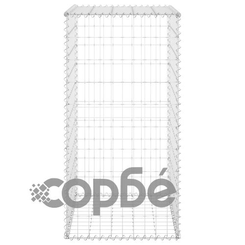 Габионна стена с капаци, поцинкована стомана, 60x50x100 см ➤ топ цена ➤ sorbe.bg
