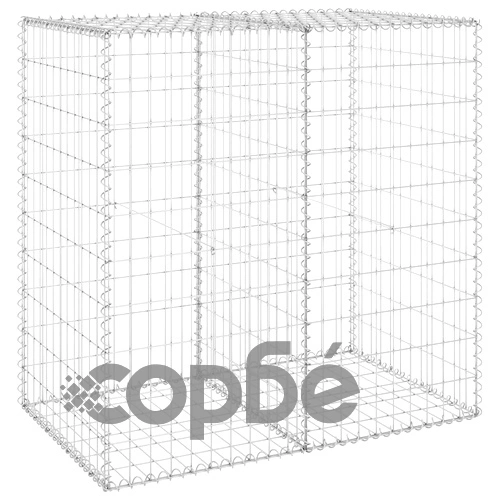 Габионна стена с капаци, поцинкована стомана, 100x60x100 см ➤ топ цена ➤ sorbe.bg
