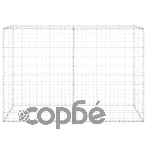Габионна стена с капаци, поцинкована стомана, 150x60x100 см ➤ топ цена ➤ sorbe.bg