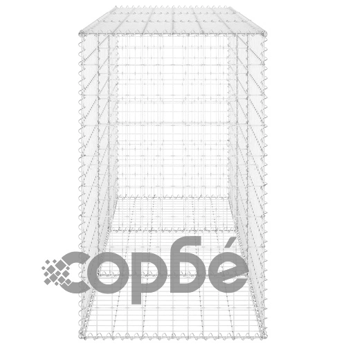 Габионна стена с капаци, поцинкована стомана, 200x60x100 см ➤ топ цена ➤ sorbe.bg