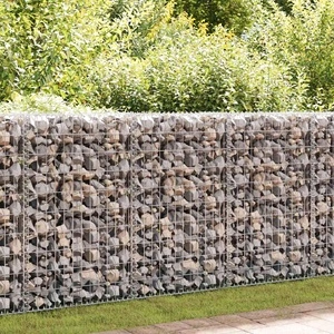 Габионна стена с капаци, поцинкована стомана, 200x60x100 см