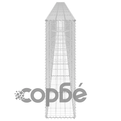 Габионна стена с капаци, поцинкована стомана, 900x30x100 см ➤ топ цена ➤ sorbe.bg